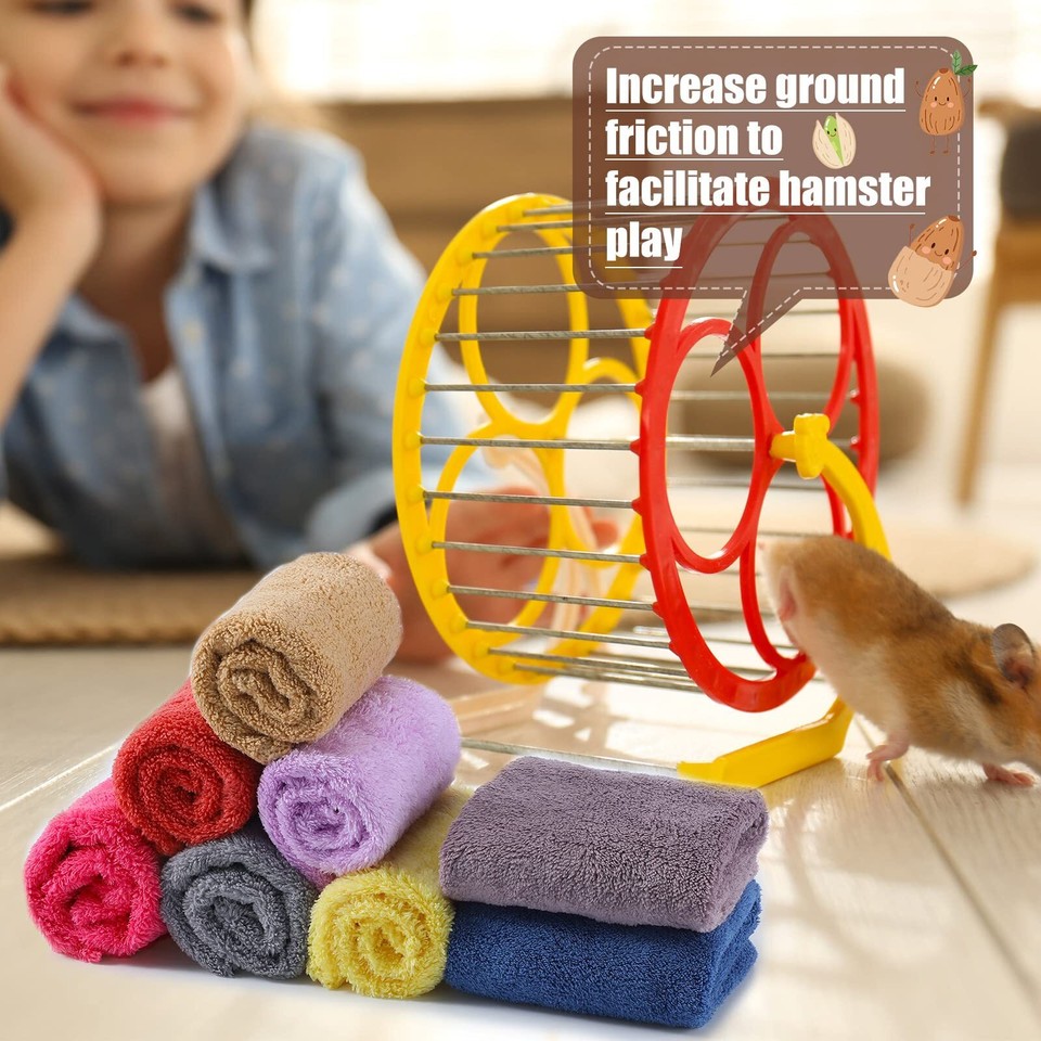 Image showcasing 8Pack Guinea Pig Soft Blankets Rabbit Hamster Fleece Cage Liners ...