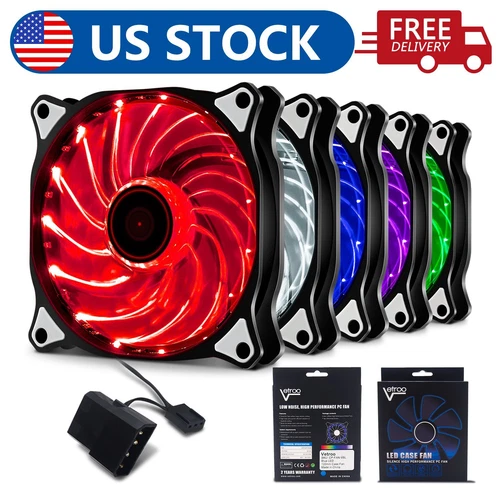 1-Pack 120mm 15 LED PC CPU Computer Case Cooling Neon Quite Clear Fan Mod cooler