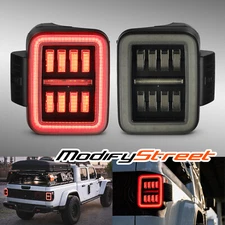 Fit 19-24 Jeep Gladiator JT NOVA-Series Prismatic LED Tail Lights Alpha-Black