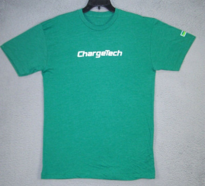 Chargetech T-Shirt Adult Large Green Graphic Crew Neck Short Sleeve Be 100% Men