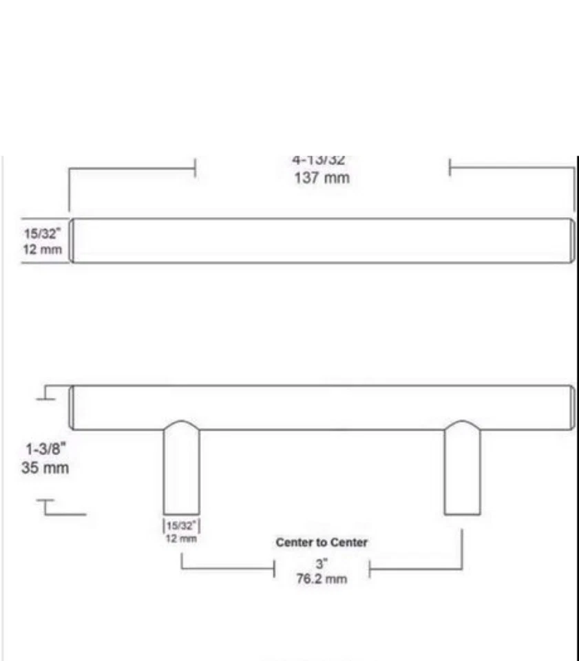 Tirador de cajón de barra de acero inoxidable de centro a centro Liberty Essentials de 3" 18 tirones Foto 4 de 4