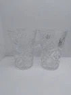 Vintage Anchor Hocking Prescut Clear 8 Oz Flared Flat Juice Glass Set of 2