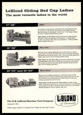 1957 R. K. LeBlond Machine Tool Cincinnati Ohio Sliding Bed Gap Lathes Print Ad