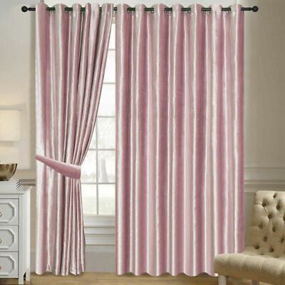 Ring Top Blackout Lined Pair Curtains Heavy Crushed Velvet Ready Made Eyelet Ring Top Blackout Lined Pair Curtains Heavy Crushed Velvet Ready Made Eyelet