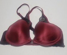 Fredericks of Hollywood Satin Lace Front clasp Bra 34B