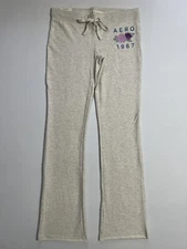 Aeropostale Aero Womens Light Gray Fit & Flare Sweat Pants Slim XS S M L XL XXL