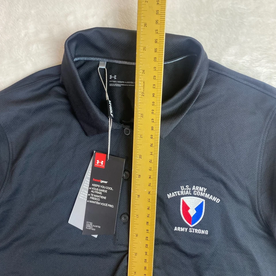 Polo Under Armour Golf HeatGear Feminino Médio Preto Exército dos EUA Material Comando - Imagem 3 de 4
