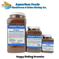 Guppy Sinking Granules - Great for Guppies, Tetras, Mollies, Livebearers. WL-JAR