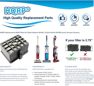 Replacement For Shark Rotator NV450 NV480 Vacuum HQRP For Shark - Foto 9