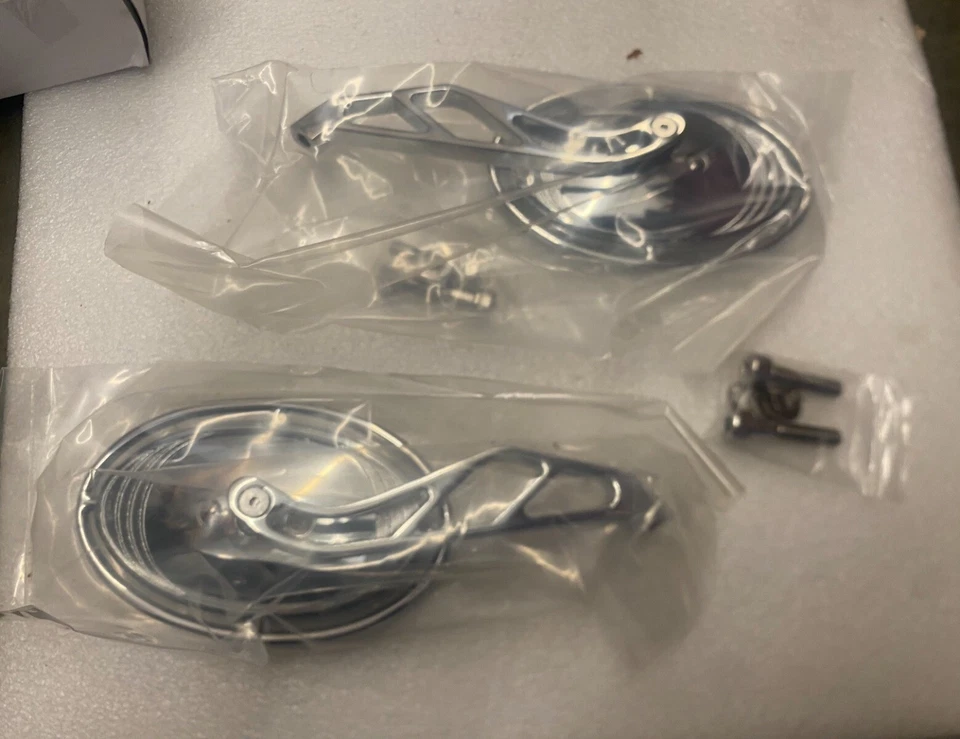 Emgo 20-95200 Blue Tint Convex Oval Mirror Pair for Harley Davidson NOS - Image 2 of 4