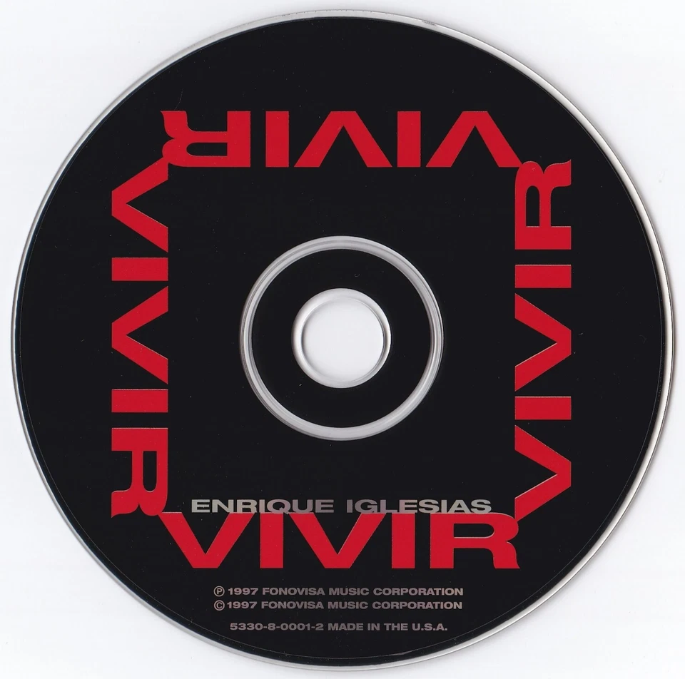 Vivir by Enrique Iglesias Very Good Spanish CD Sep-1997 Fonovisa Lluvia Cae Hits Foto 3 de 4