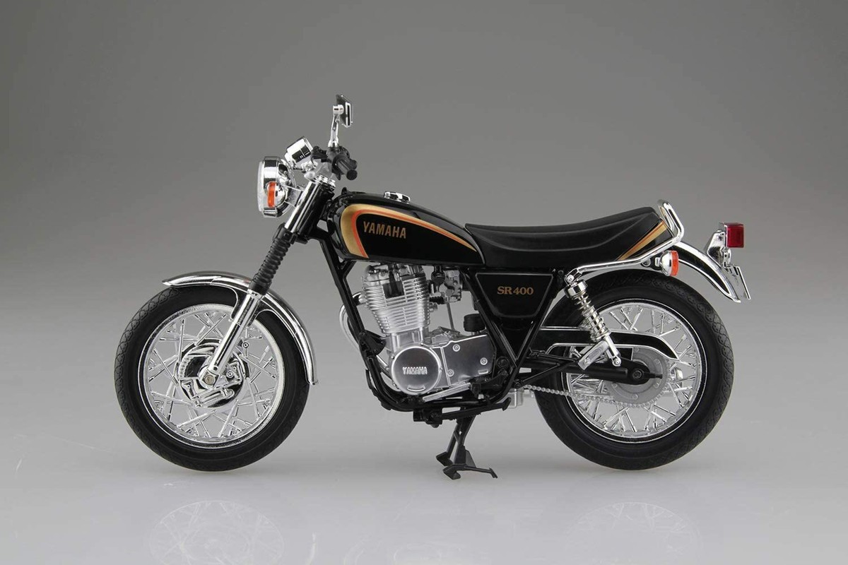 Rare AOSHIMA 1:12 Scale Diecast Model Yamaha SR400 Black