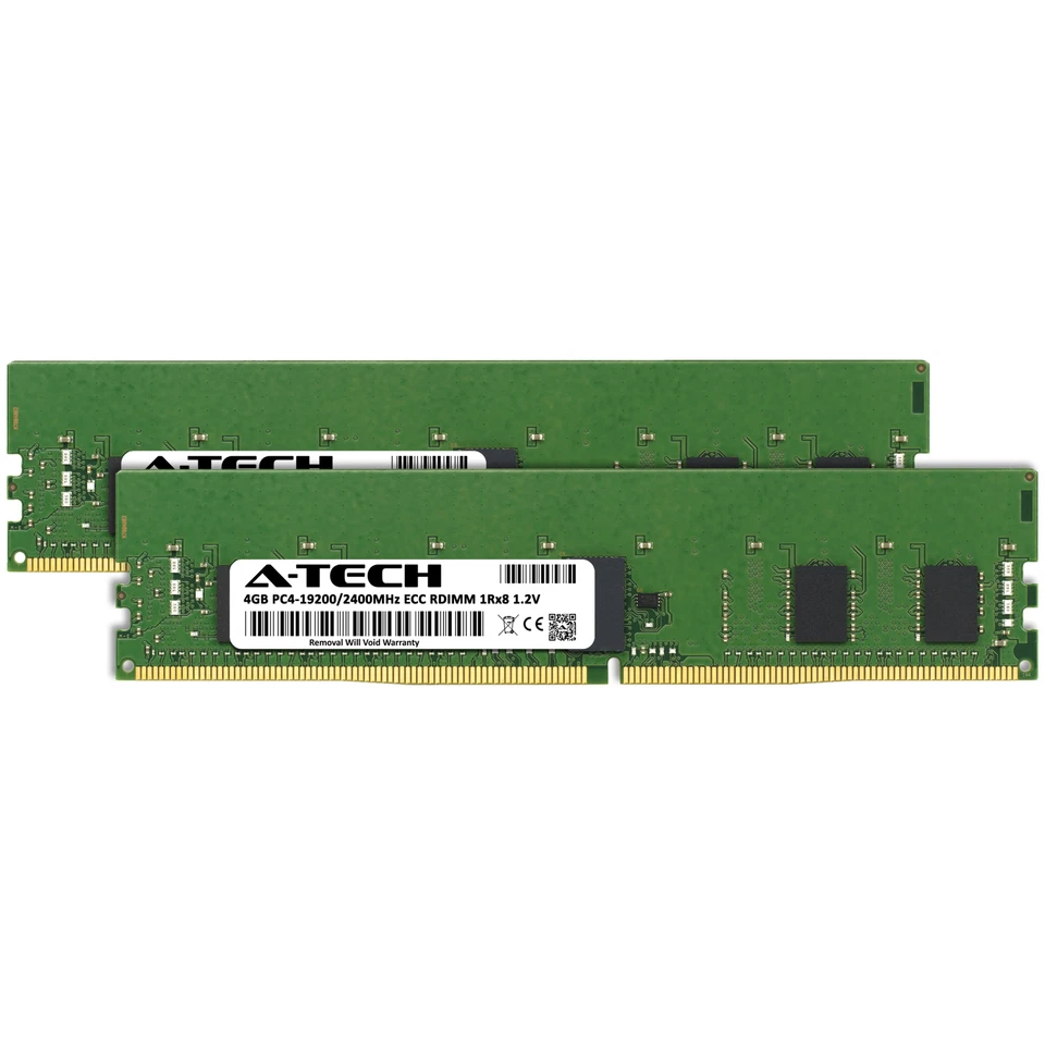 A-Tech 8GB 2x 4GB 1Rx8 PC4-19200R RDIMM DDR4 2400 MHz ECC REG Server Memory RAM - Image 2 of 4