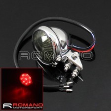 Motorcycle 12v Rear Stop Brake Led Taillight Chrome For Harley Cafe Racer New
