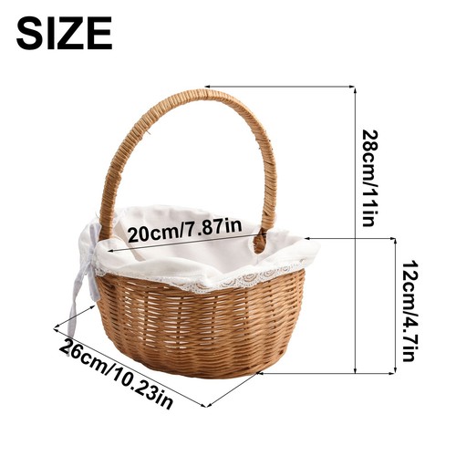 Stylish Willow Wood Picnic Basket for Fruits and Food Eco Friendly Design eBay