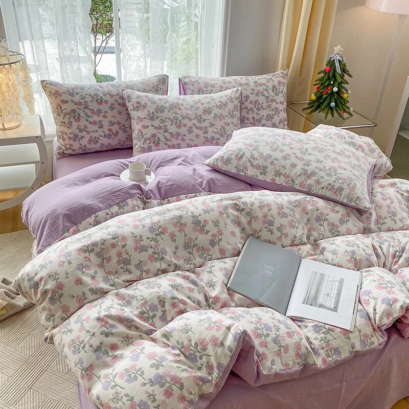 3pcs plant floral print set,a duvet cover and a pair of pillowcases (no padding) - Image 4 of 4