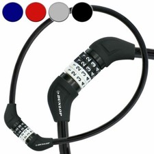 Zahlenschloss DUNLOP Kabelschloss 4er Zahlen Kombination 10 mm 65 cm Stahl Kabel