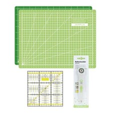 Zestaw mat tnących Semplix A4 jasnozielony/zielony linijka/ przecinarka rolkowa 20 mm