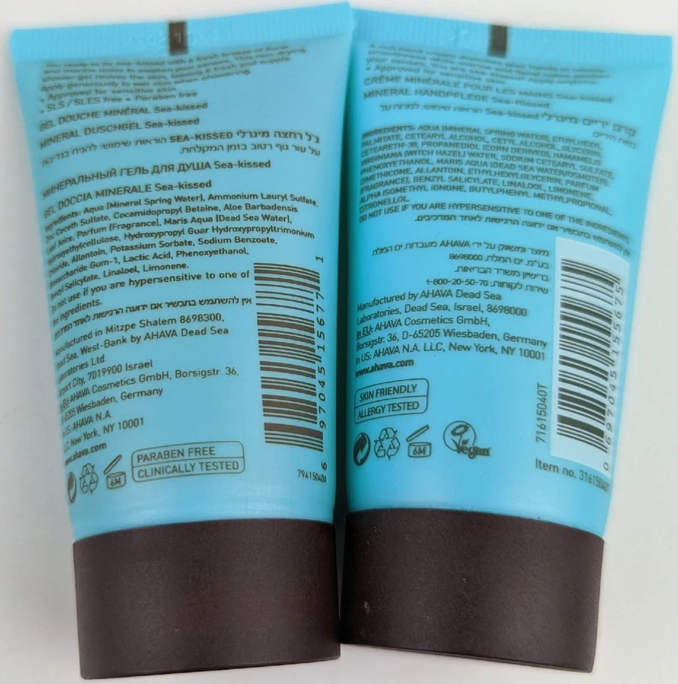 Ahava Sea-Kissed Deadsea Agua Mineral Gel de Ducha y Crema de Manos Juego de Tamaño de Viaje  Foto 2 de 2