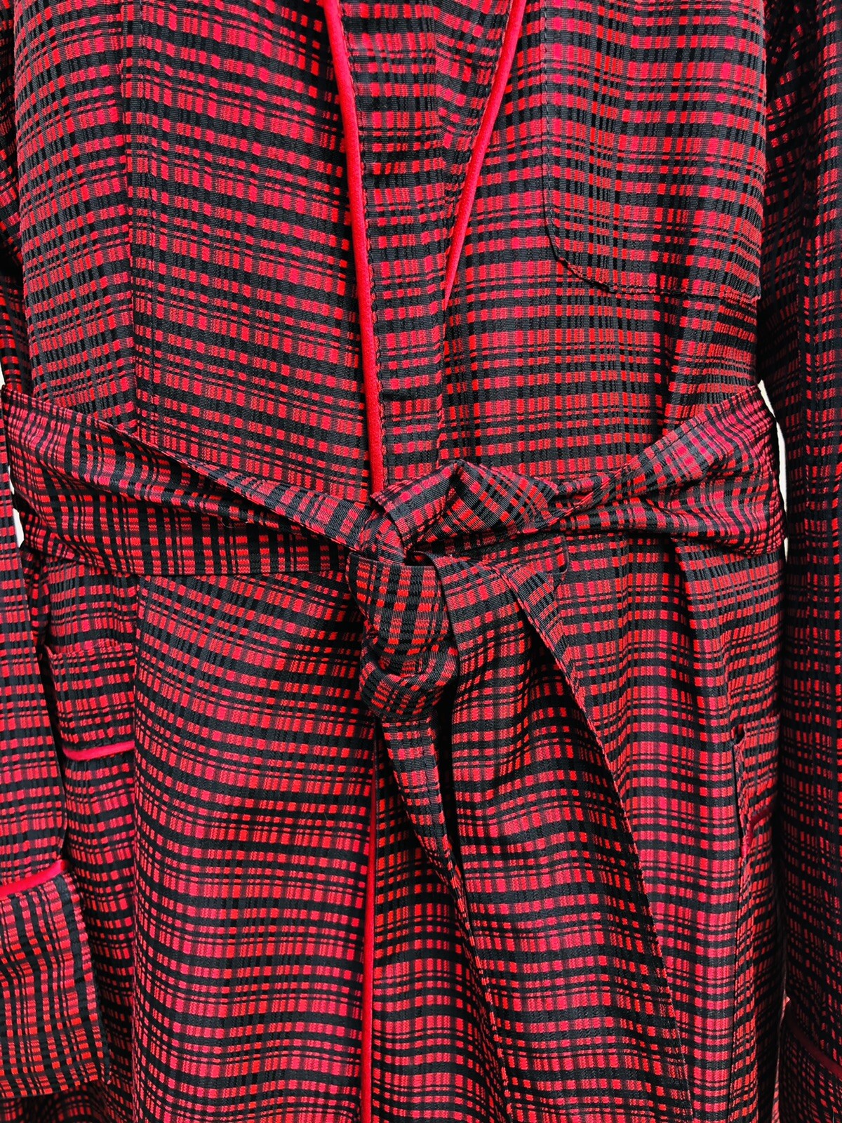 Vintage State 'O Maine Red Black Plaid Mens Robe … - image 4