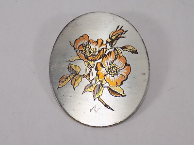 Vintage REED & BARTON DAMASZENER ROSE ANHÄNGER ANSTECKNADEL 