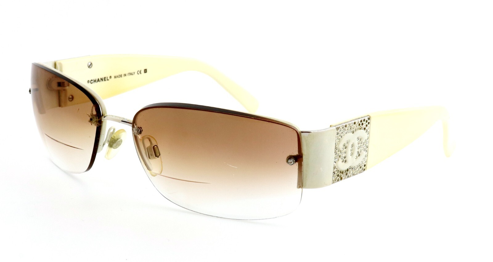 CHANEL CH 4117-B 287/8G 62mm Cream Crystal CC Oversized Sunglasses Frames Only