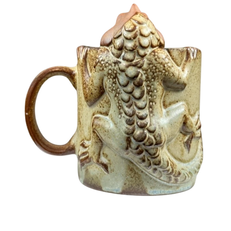 Taza Redware Figura Dragón Lagarto 3D Giftcraft Foto 3 de 4