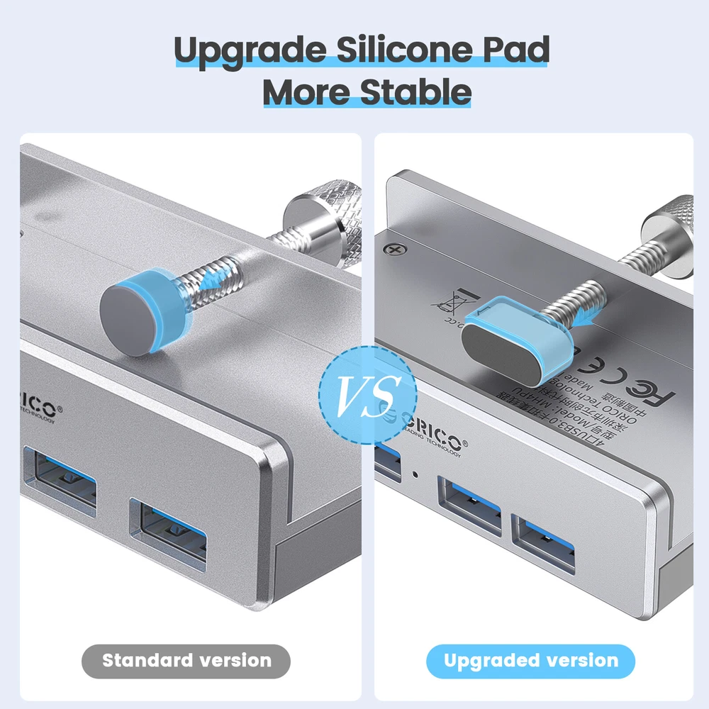 ORICO USB 3.0 Hub Aluminum 4Port USB Hub Clamp Powered USB Splitter A to C Cable