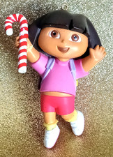 Dora the Explorer Christmas Ornament Backpack w/ Map  Candy Cane Mochila Bag