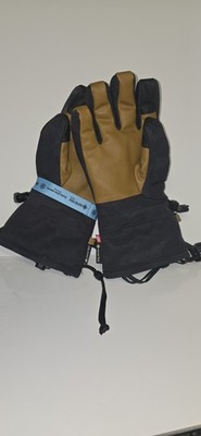 NWT Mens 686 GORE-TEX Leather Linear Glove 49.95 Med Brown Black weatherproof