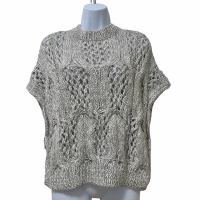 Antonelli Firenze Polidoro Alpaca Blend Cap Sleeve Open Knit Sweater Size XS