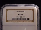 1951-D Washington Silver Quarter NGC MS66