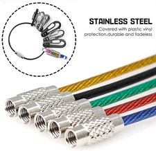 10 Pack Aluminum D-Ring Carabiners,  D Shape Keychain Clips Hook Spring-Loade...