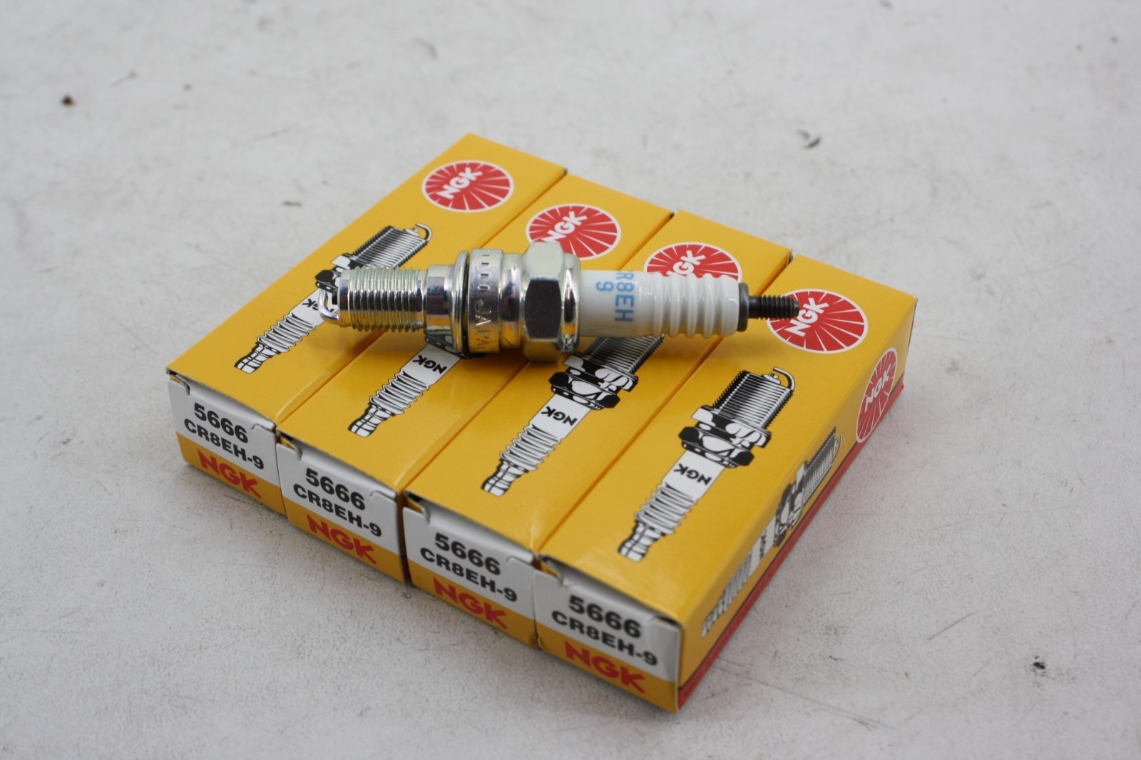 Set of 4 Genuine NGK 5666 CR8EH-9 Nickel Spark Plugs