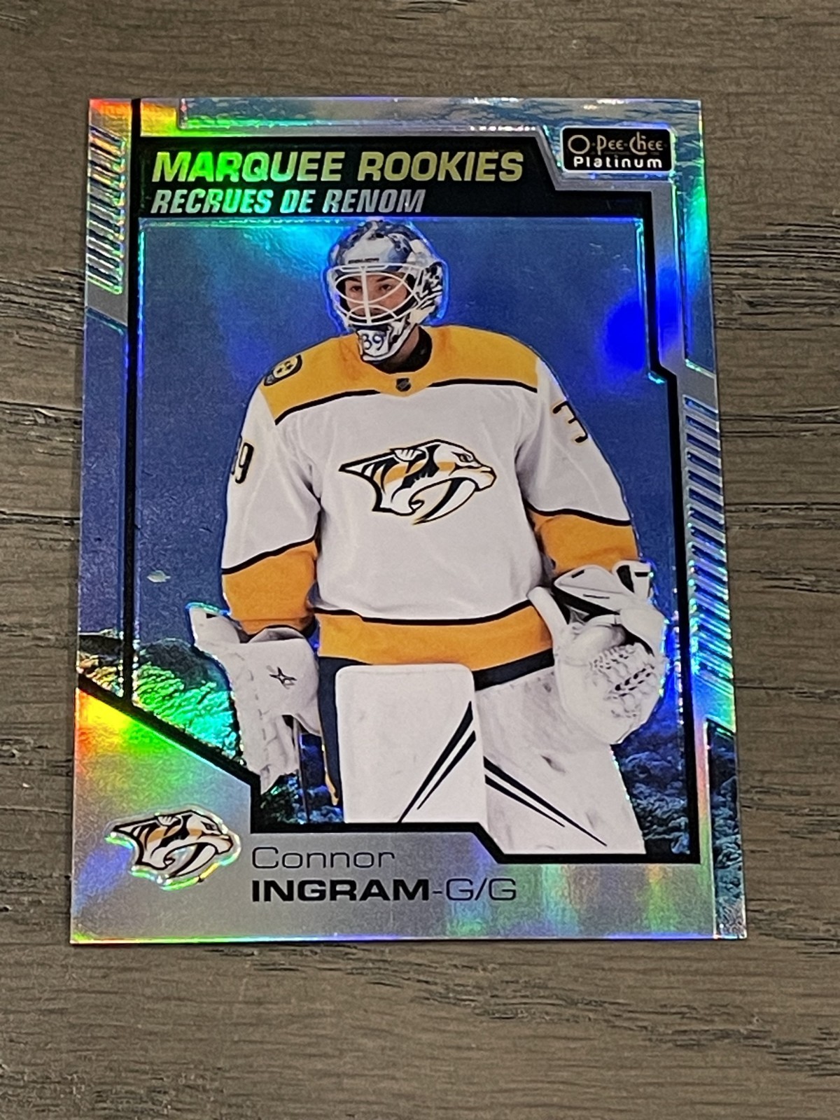 2020-21 O-Pee-Chee Platinum Aquamarine Connor Ingram RC #180 Predators /499