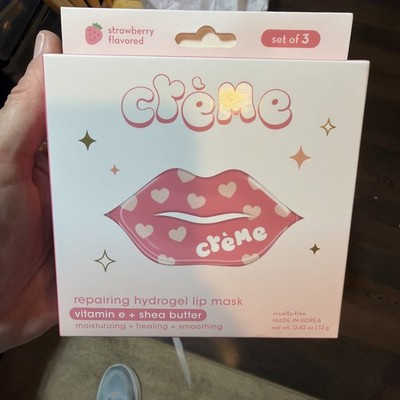 The Crème Shop Repairing Hydrogel Lip Mask - Set Of 3 - Strawberry Flavored