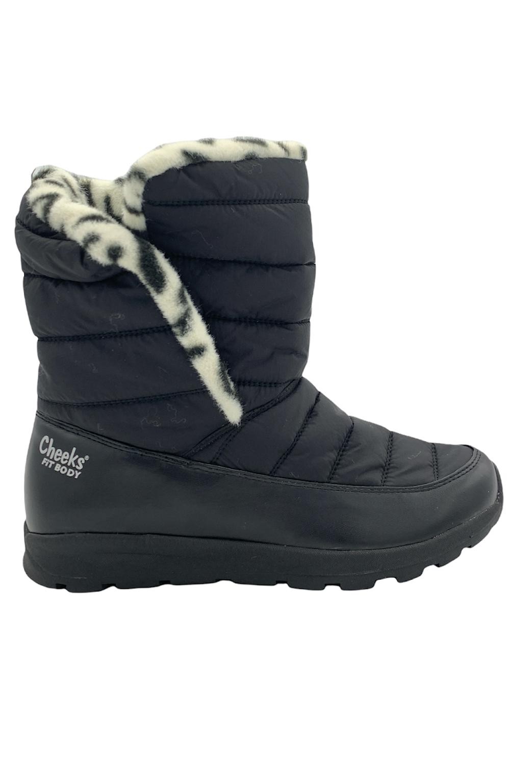 Tony Little Cheeks Body Water Repellent Puffer Boot Black/Snow Leopard