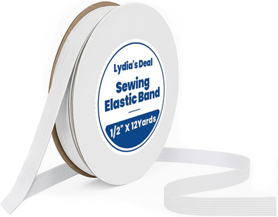Elastic Band for Sewing 1/2 Inch Wide 12 Yards, Durable & Soft High Elasticity S