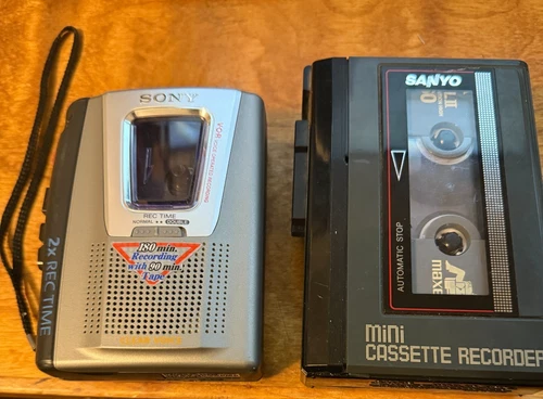 Vintage Lot of 2 SONY and SANYO cassette recorders/players FOR PARTS ONLY