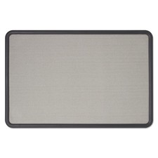 Quartet Bulletin Board, Fabric, 3 x 2 Feet, Office Bulletin Boards, Contour Gray