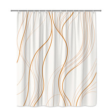 Stylish White and Gold Shower Curtain for Modern Bathrooms