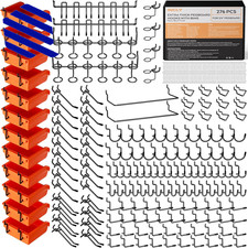 Pegboard Organizer Kit with Hooks Bins Towel Holder Heavy Duty 276 PCS NEW USA