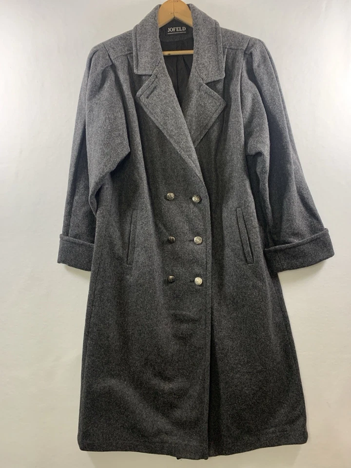Jofeld x Forstmann Womens Wool Blend Button Coat Size M Gray Old Money Academia - Image 2 of 4