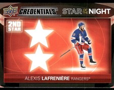 2021-22 UD Credentials #2S-4 Alexis Lafreniere Star of the Night: Second Star