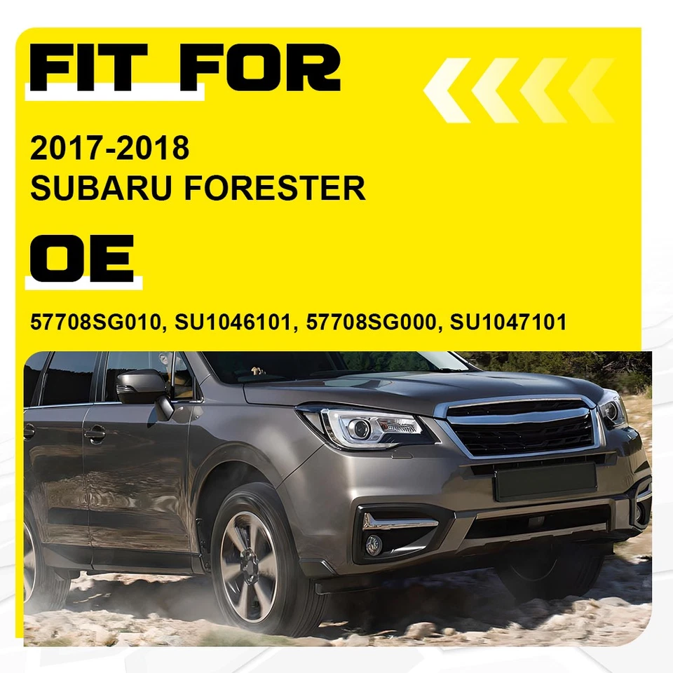 Cubierta de luz antiniebla izquierda derecha cromada para Subaru Forester 2017-2018 delantera 2-20X Foto 4 de 4