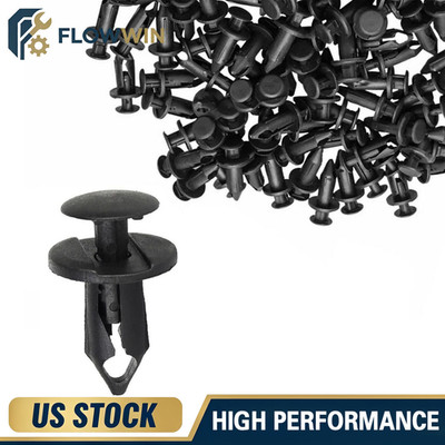 100X 8mm Bumper Clips Auto Car Hole Plastic Rivets Fastener Fender Push Pin