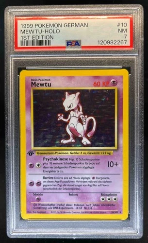 1999 Pokemon German 1st Edition Mewtwo #10/102 PSA 7