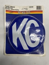 Nos Pair Of 2 Vintage Kc Hilites 6 Round Light Covers Blue Vinyl 5103 Hot White