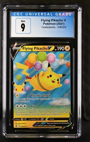 Flying Pikachu V 006/025 Holo Celebrations Pokemon CGC 9 Mint