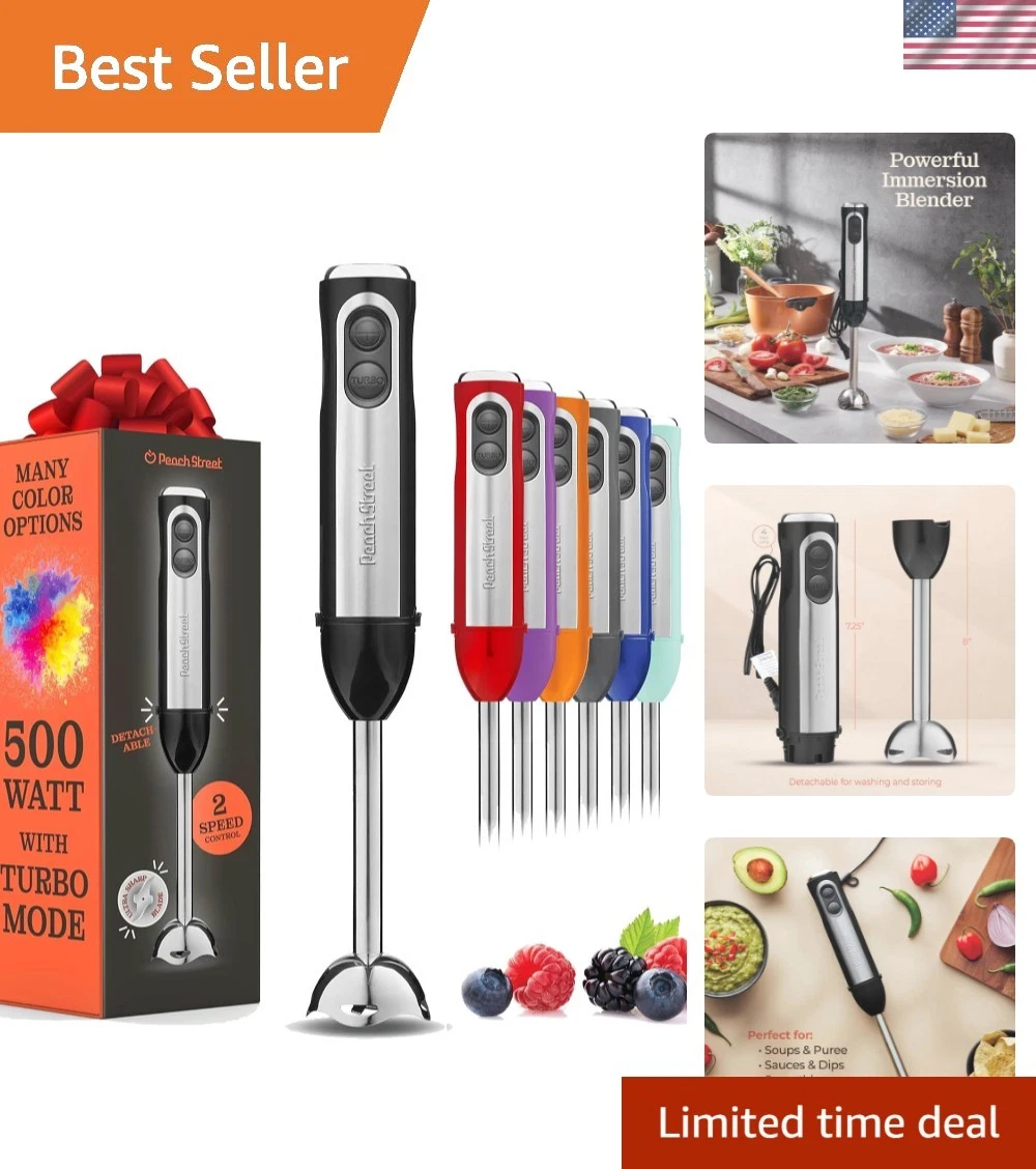 Powerful Immersion Blender, Electric Hand Blender 500 Watt with Turbo Mode, D...
Opens in a new wind